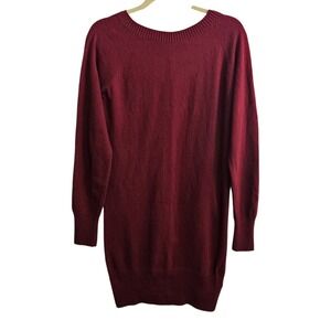 Celtic &Co XS Maroon Knit Sweater Dress Long Sleeve Maroon UK Made Warm Preppy ~